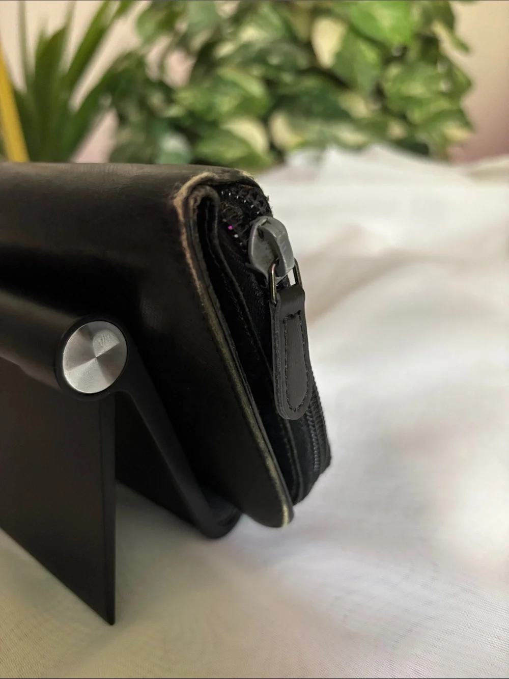 Prada Black Saffiano Leather Zip-Around Wallet